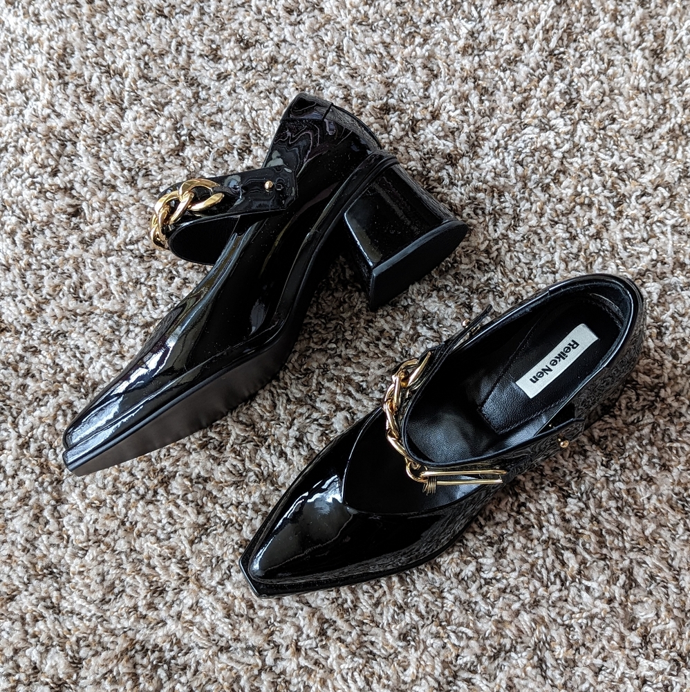 Reike Nen Patent Mary Jane Block Heels